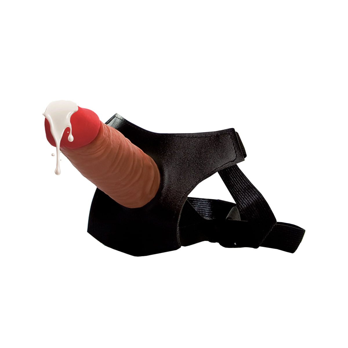 Splash Pênis Realístico que Ejacula com Cinta Strap On 14,5 x 4cm Adão e Eva