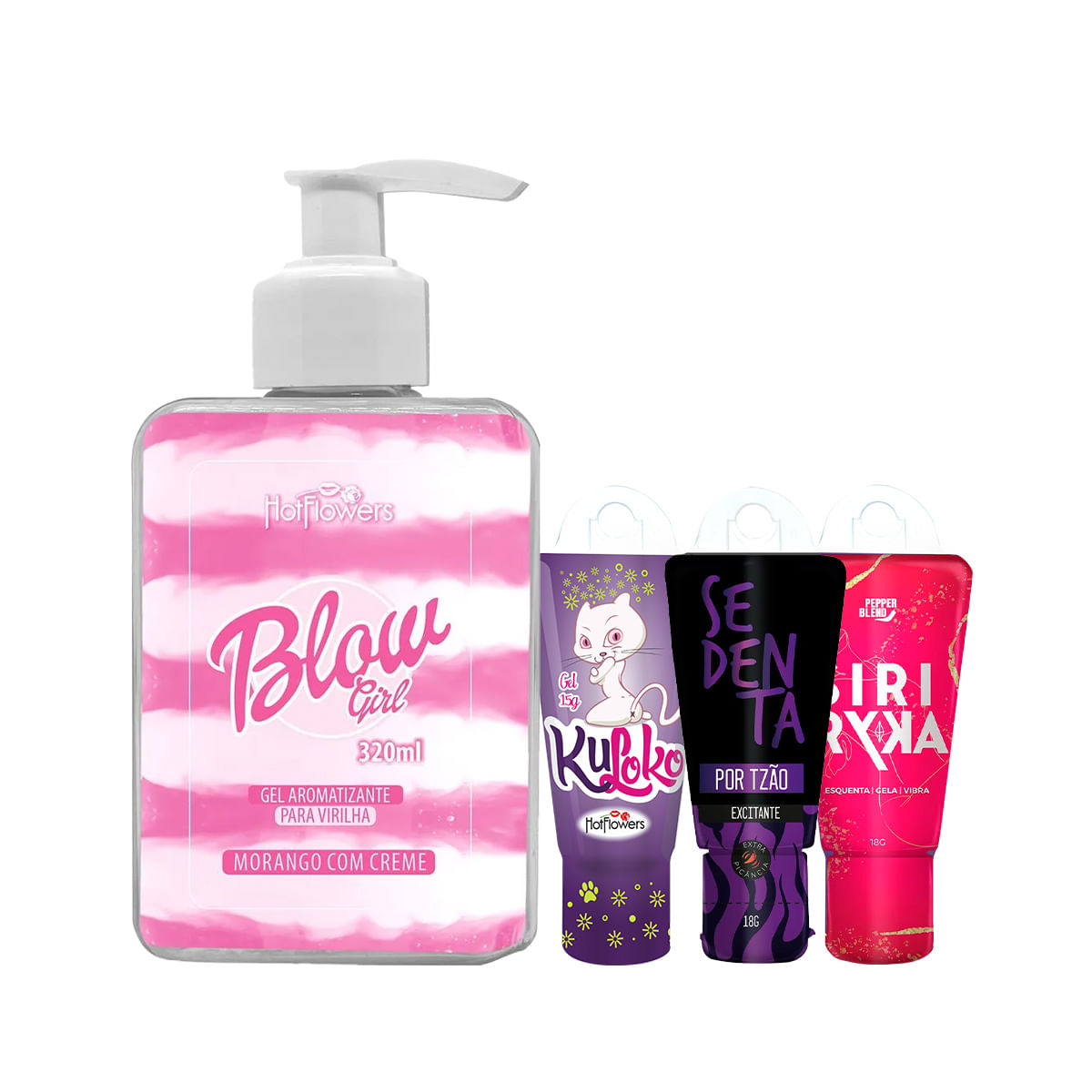 Kit com Blow Girl Gel Beijável Para Virilha Sedenta por Tesão Dessensibilizante Kuloko e Siri Ryka