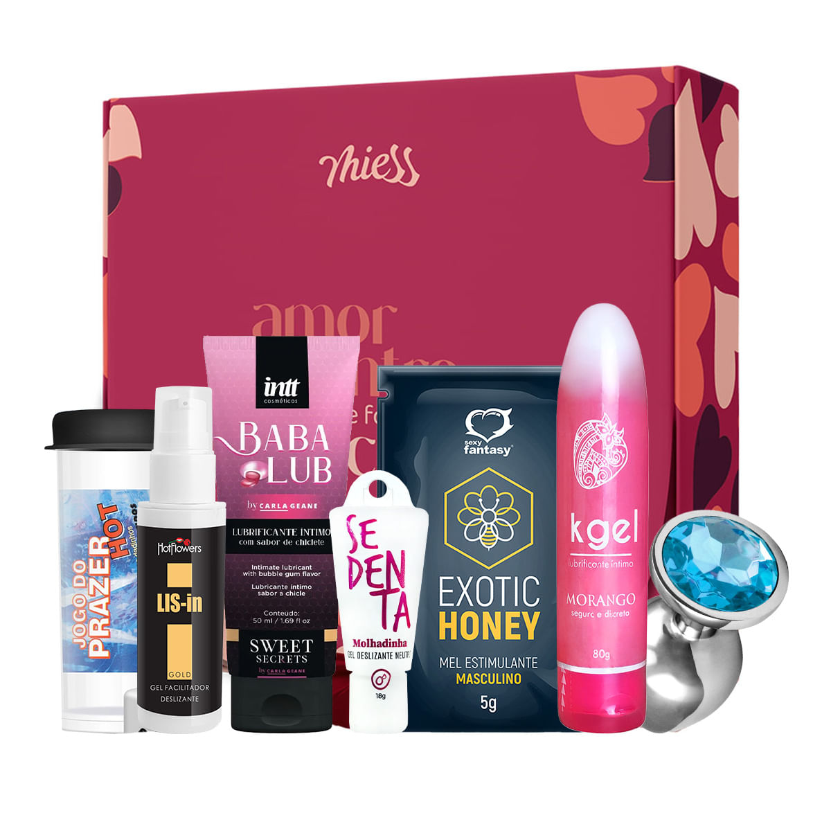 KIT MATCH PERFEITO com Géis Funcionais Excitantes Lubrificante Dados Eróticos e Plug Anal