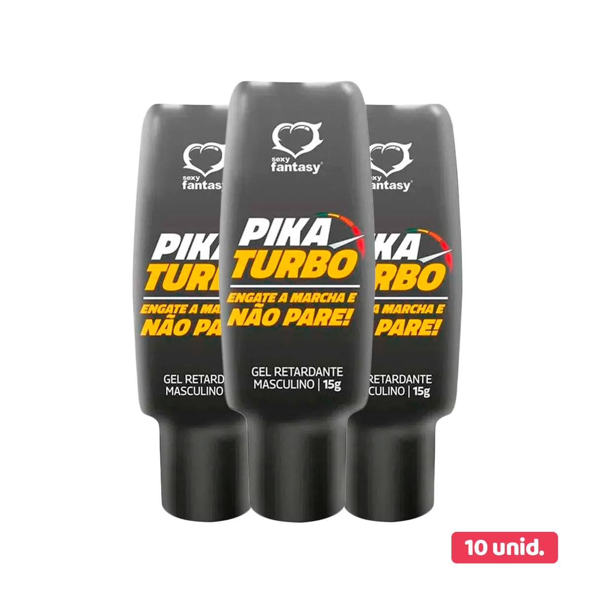 Kit com 10 Pika Turbo Gel Retardante Masculino