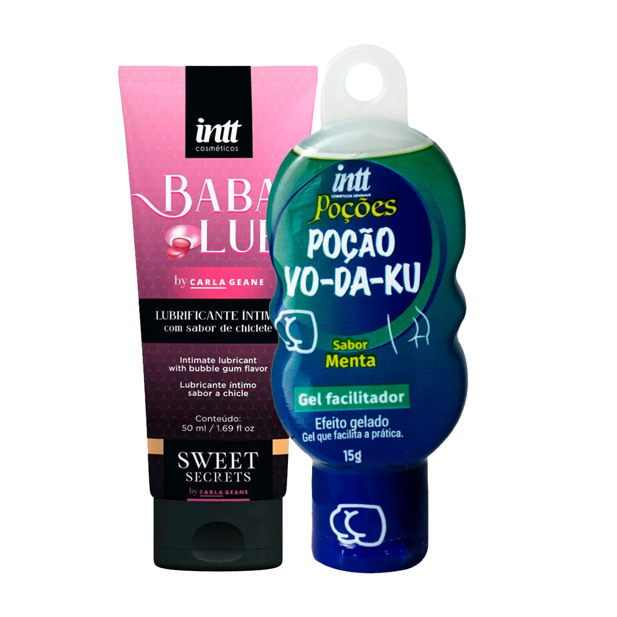 Duplinha com Babalub Lubrificante Beijável à Base d'Água e Vo-Da-Ku Gel Facilitador com Efeito Gelad