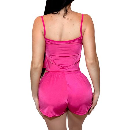 Pijama Feminino Curto com Short e Regata Cropped Gato Meow Hot Love
