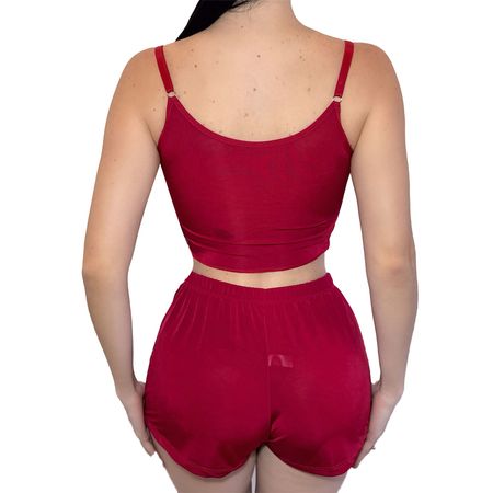 Pijama Feminino com Shorts e Cropped Curto Koala Sonolento Hot Love
