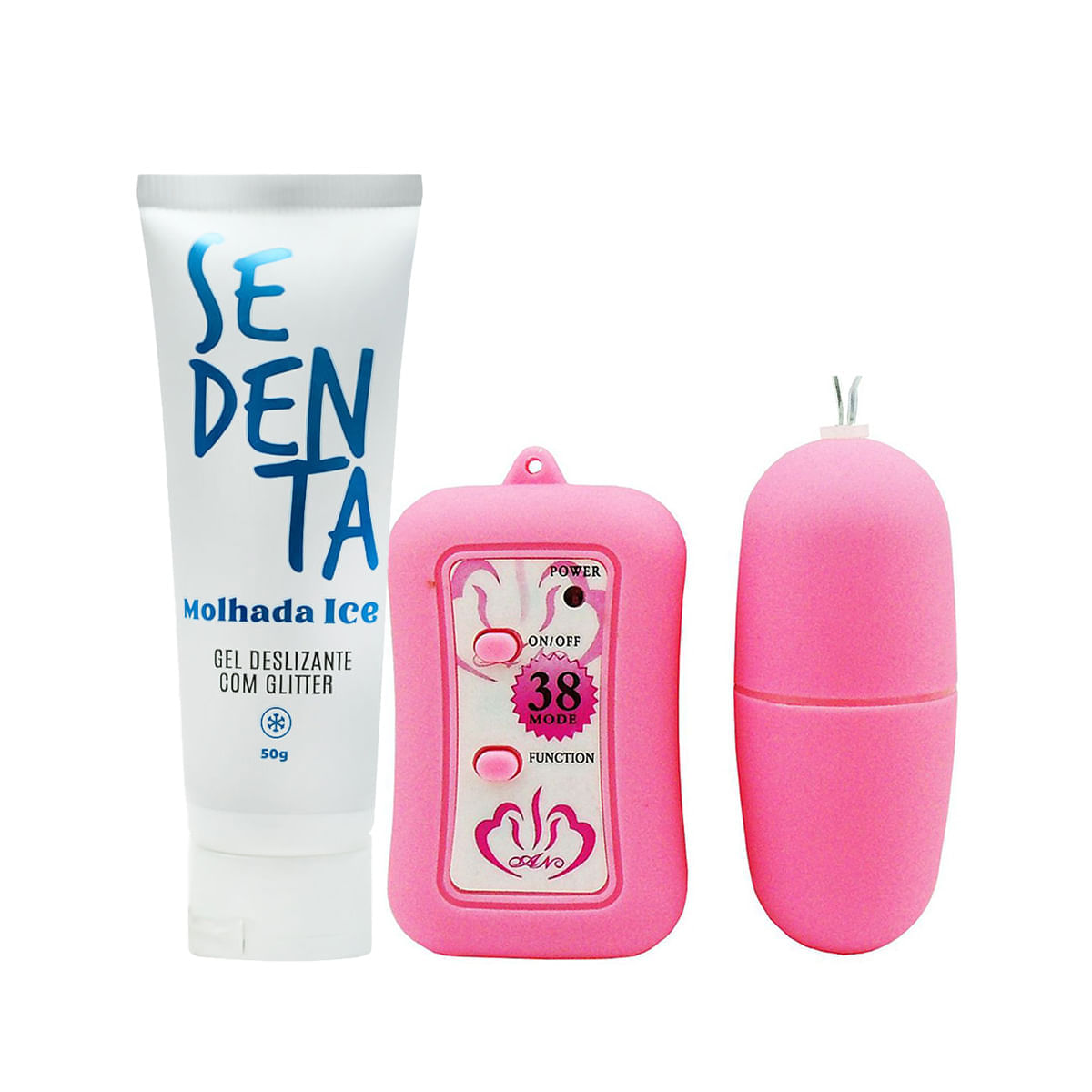 Duplinha com Sedenta Molhada Gel Deslizante Eucalipto Ice e Bullet sem Fio com Controle Remoto