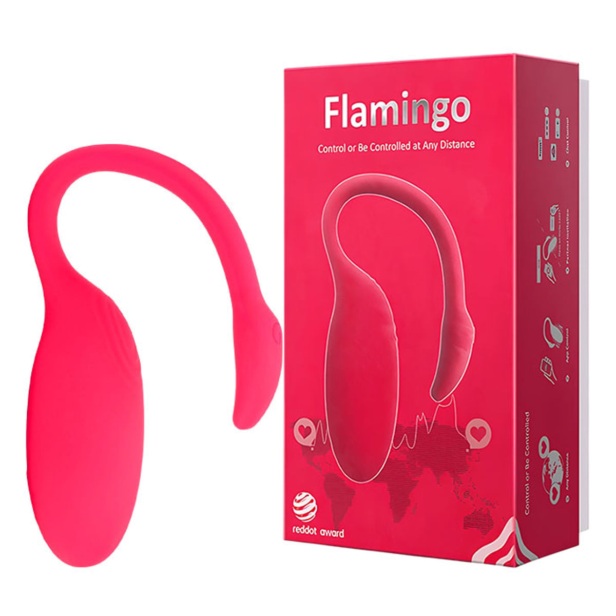 Flamingo Bullet com 9 Modos de Vibração via Aplicativo 3R Import