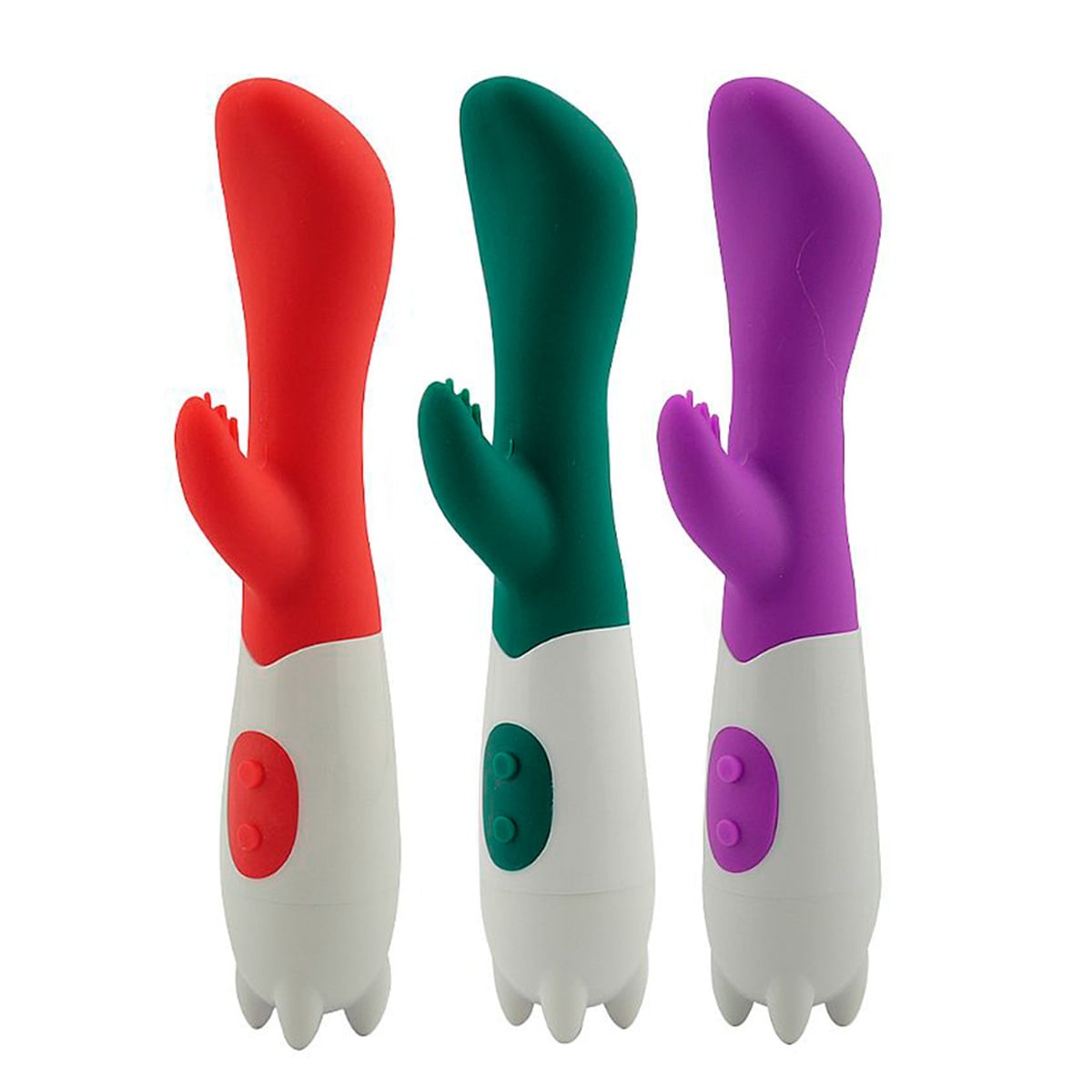 Vibrador de Ponto G e Clitóris em Silicone Aveludado com 10 Modos de Vibração Sexy Import