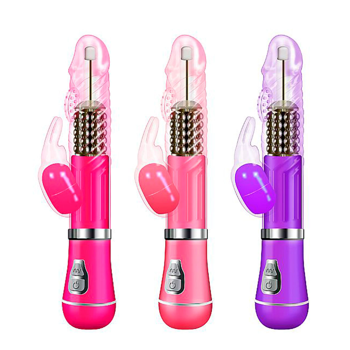 Vibrador Rotativo com Estimulador de Clitoris em Formato de Coelhinho Sexy Import