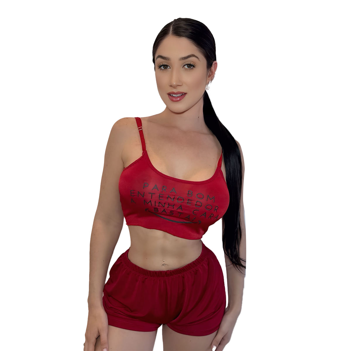 Pijama Curto com Short e Blusinha Para Bom Entendedor a Minha Cara Basta Hot Love