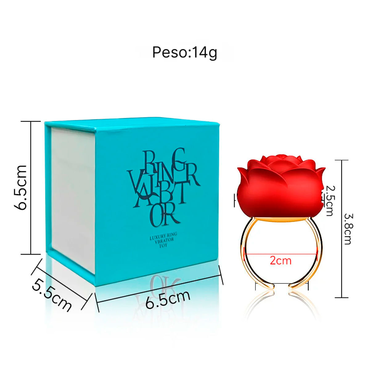 Ring Vibrator Mini Vibrador Anel em Formato de Rosa com 10 Modos de Vibração Me Ame