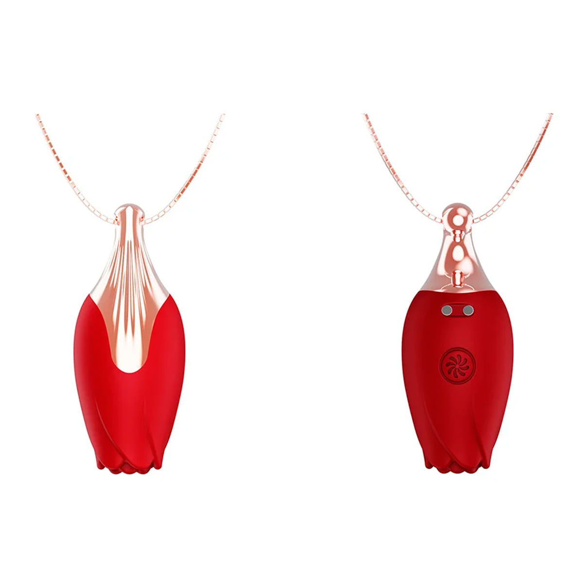 Necklace Vibrator Mini Vibrador Colar em Formato de Rosa com 10 Modos de Vibração Me Ame