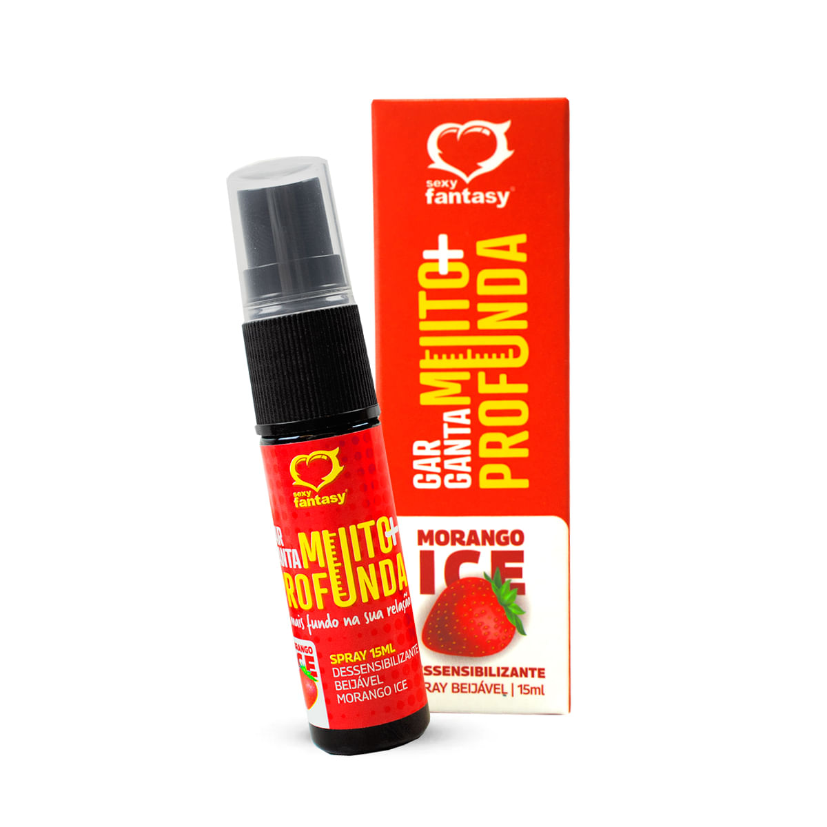 Garganta Muito Mais Profunda Ice Dessensibilizante em Spray Beijável 15ml Sexy Fantasy