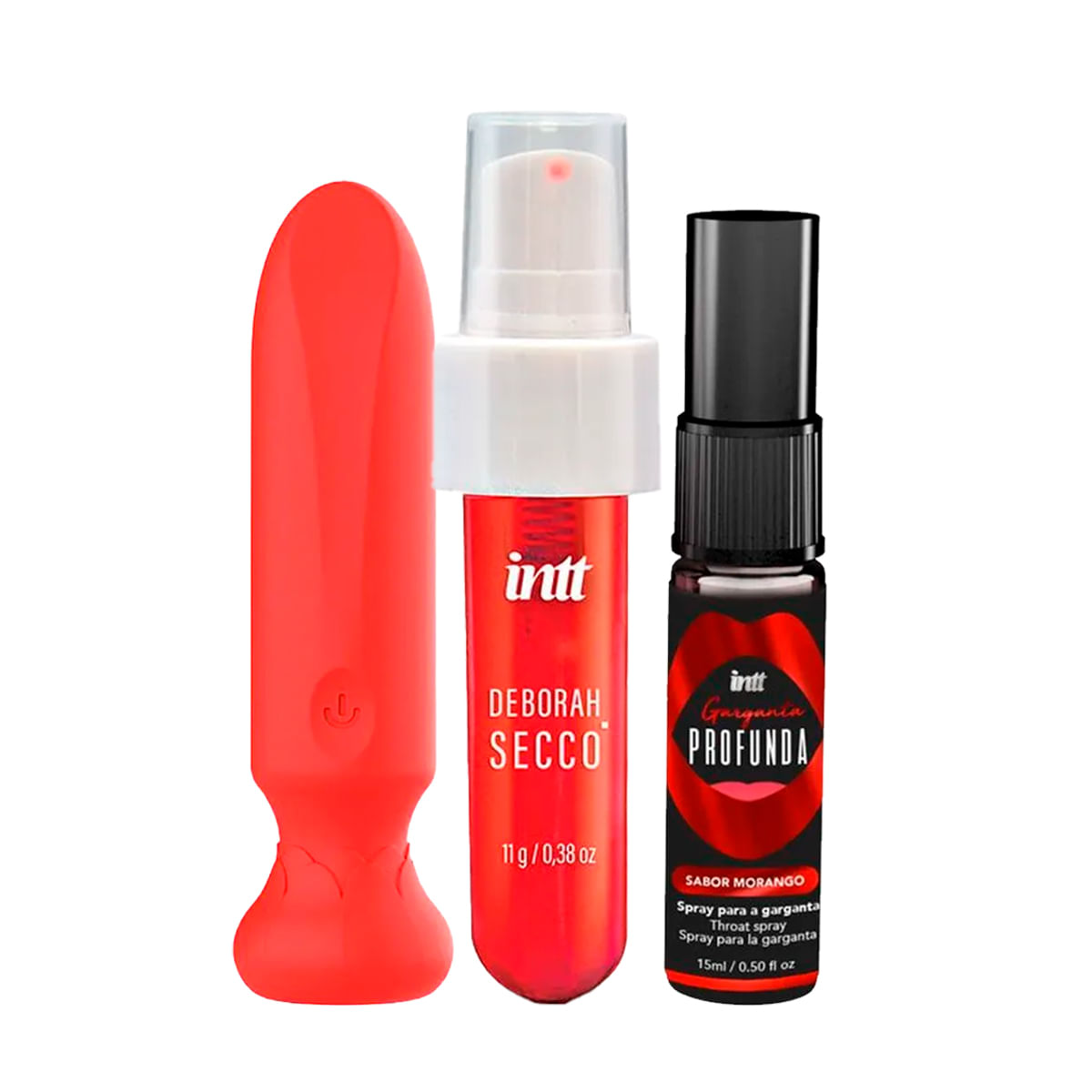 Kit com Calda Deborah Secco Bullet em Silicone e Garganta Profunda Spray Dessensibilizante