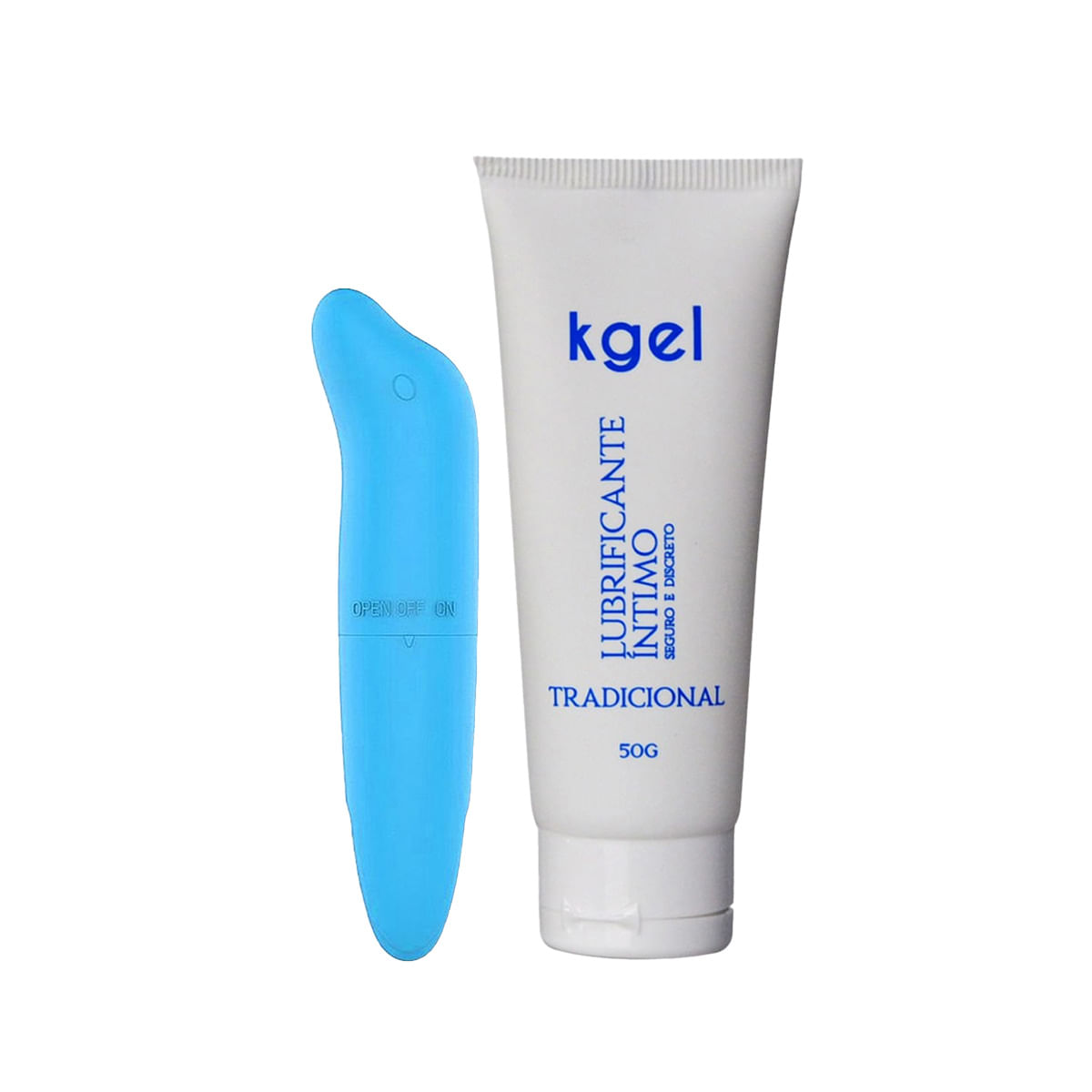 Duplinha com KGEL Lubrificante Íntimo Tradicional e Mini Vibrador Ponto G em Formato de Golfinho