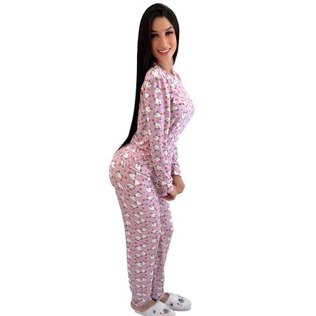 Pijama Longo com Estampas Variadas Hot Love