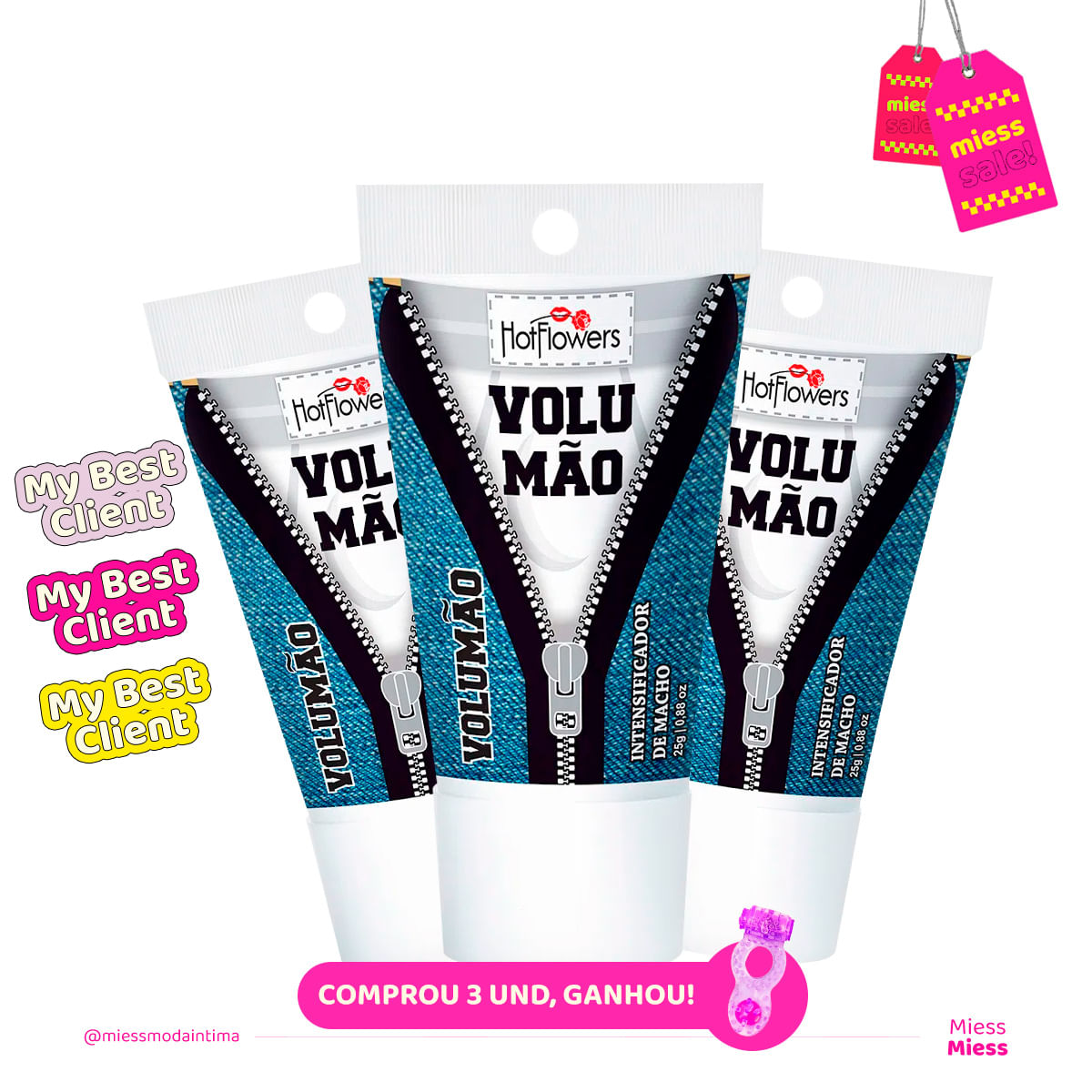 Gel Excitante Masculino Volumão 25gr Hot Flowers