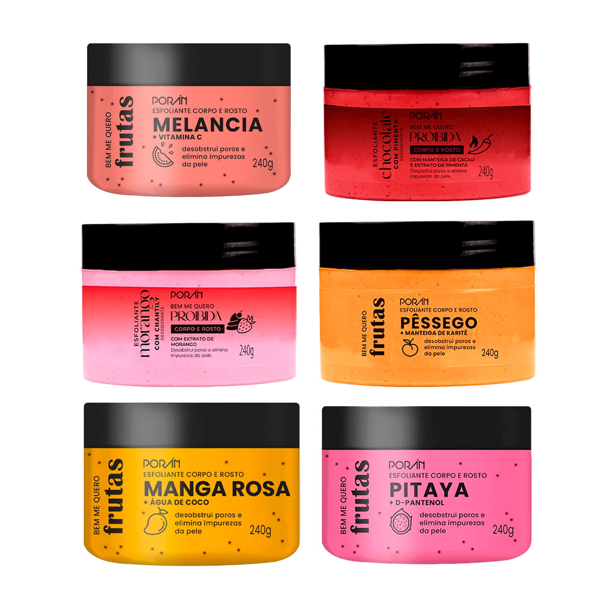Esfoliante Corpo e Rosto Bem me Quero 240g Porán