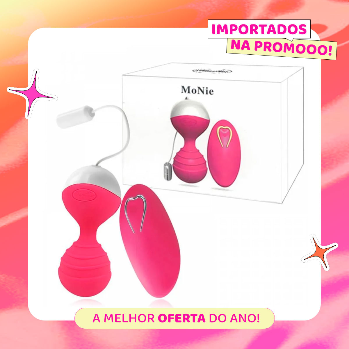 Esfera de Pompoar Monie com 10 Modos de Vibração e Controle Wireless Miss Collection Esfera de Pompoar Monie com 10 Modos de Vibração e Controle Wireless Miss Collection