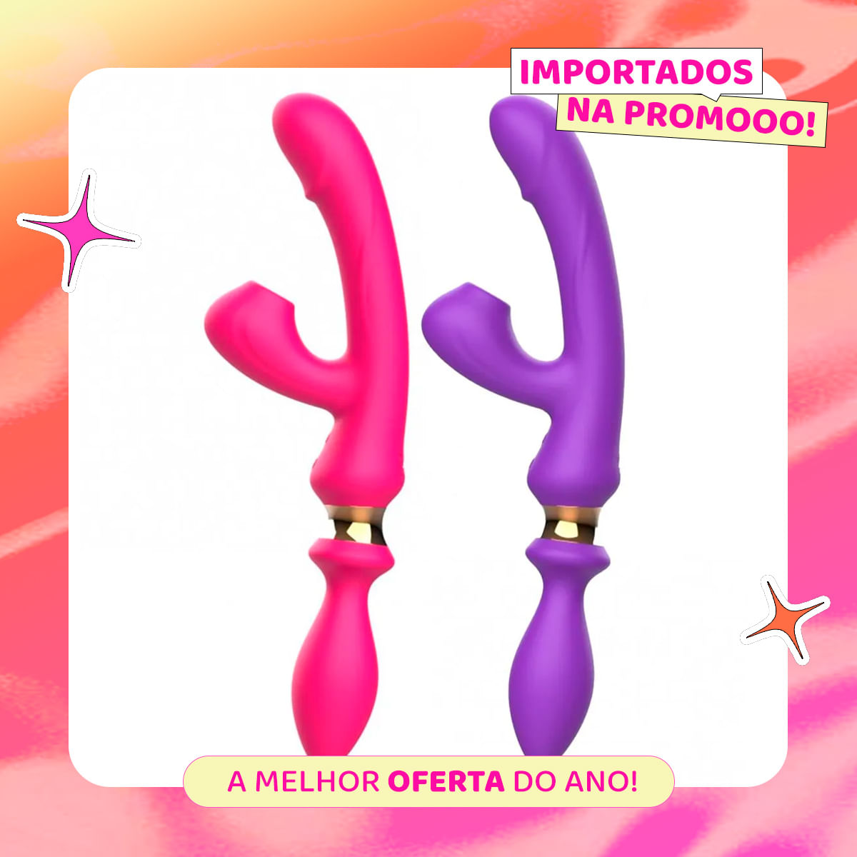 I-Moon Vibrador de Dupla Penetração com 7 Modos de Vibração Vip Mix I-Moon Vibrador de Dupla Penetração com 7 Modos de Vibração Vip Mix