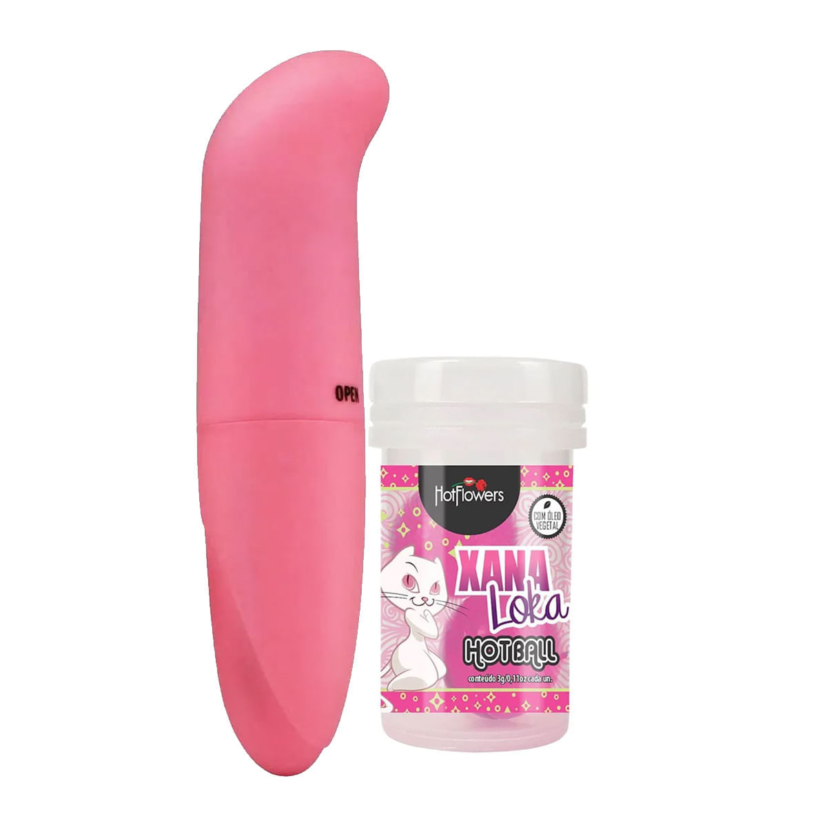 Duplinha com Vibrador ponto G em ABS e Hot Ball Xana Loka