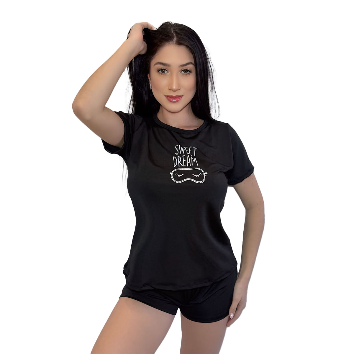 Pijama com Shortinho e Camiseta Sweet Dreams Hot Love Pijama com Shortinho e Camiseta Sweet Dreams Hot Love