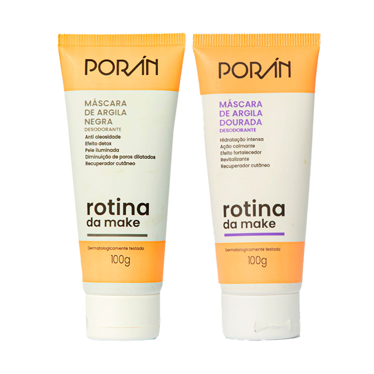 Máscara de Argila com Efeito Reparador Cutâneo Rotina Make 100g Porán