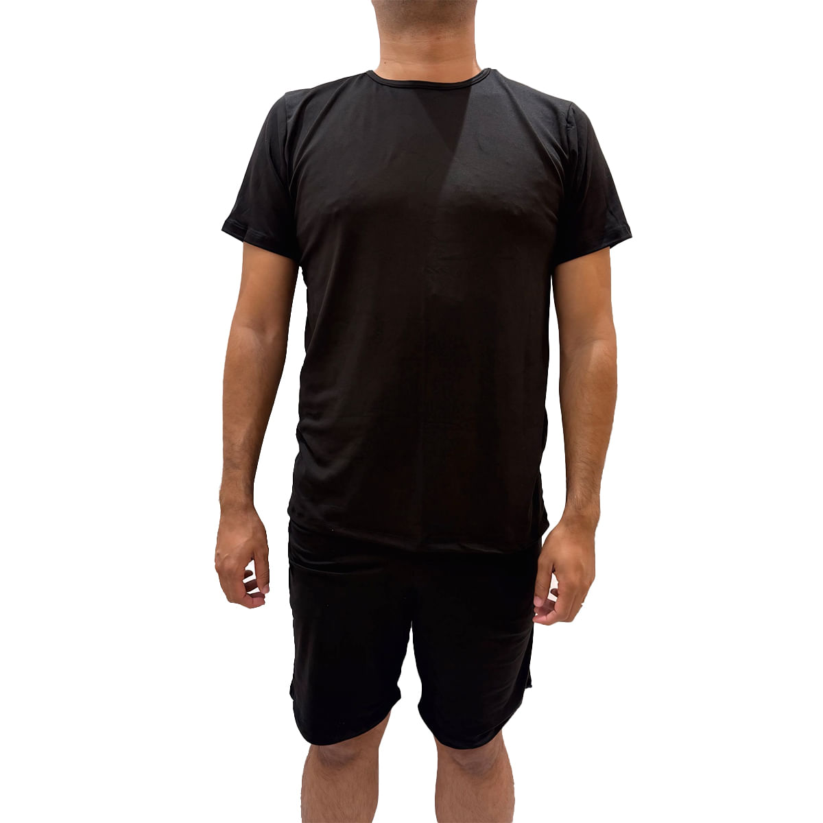 Pijama Adulto Manga Curta e Shorts Masculino Hot Love