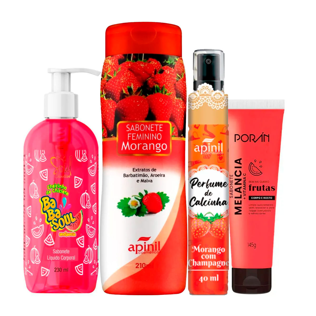Kit com Sabonete Íntimo Perfume de Calcinha Sabonete Líquido e Sabonete Desodorante Corpo e Rosto