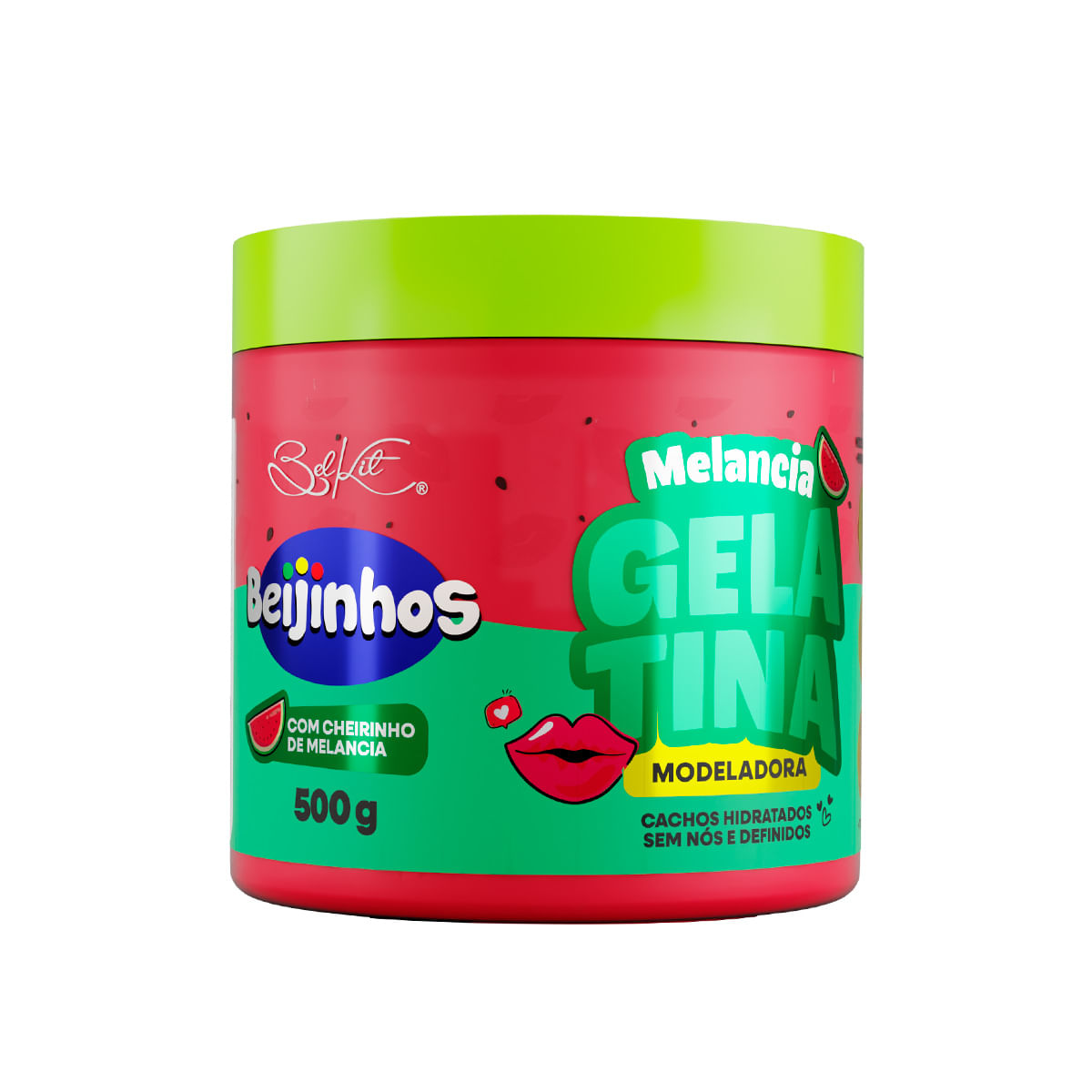 Gelatina Capilar Modeladora Beijinhos Melancia 500g Belkit
