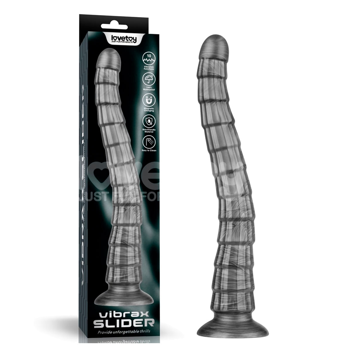 Vibrador Flexível Vibrax Slider 36,8 X 5,3 cm com 10 Modos de Vibração Vip Mix