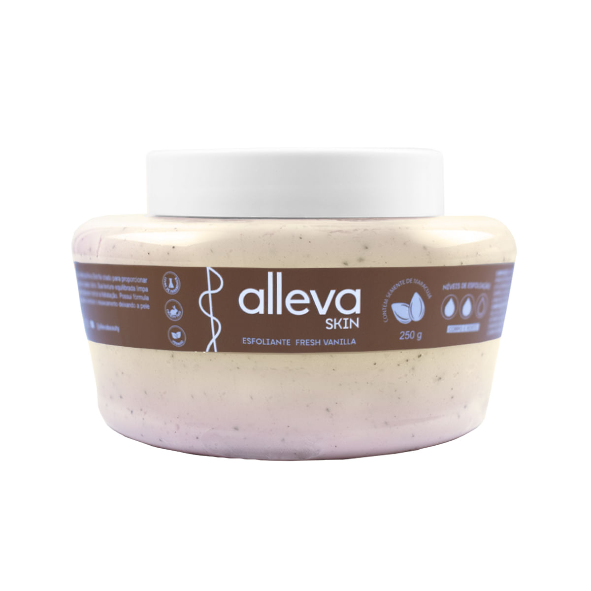 Esfoliante Beauty Skin Corpo e Rosto com Semente de Maracujá 250g Alleva