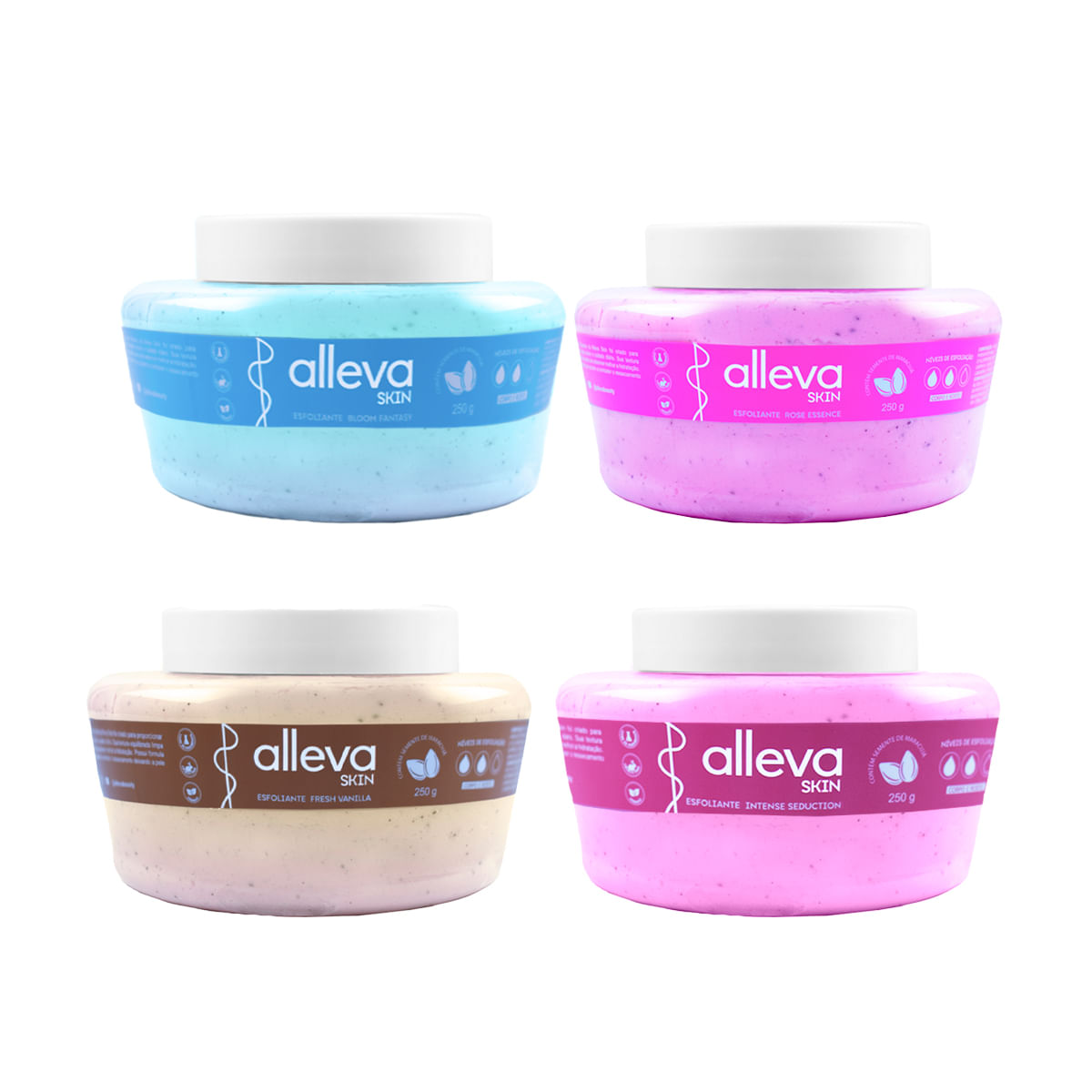 Esfoliante Beauty Skin Corpo e Rosto com Semente de Maracujá 250g Alleva