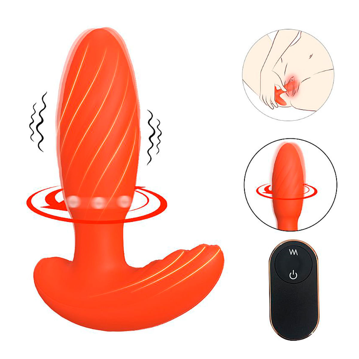 Plug Vibratório Rotativo Ocean Wave para Ponto G ou Próstata com Estimulador Clitoriano Sexy Import