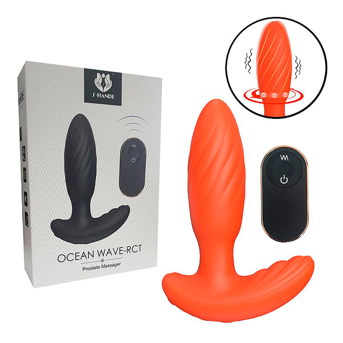 Plug Vibratório Rotativo Ocean Wave para Ponto G ou Próstata com Estimulador Clitoriano Sexy Import
