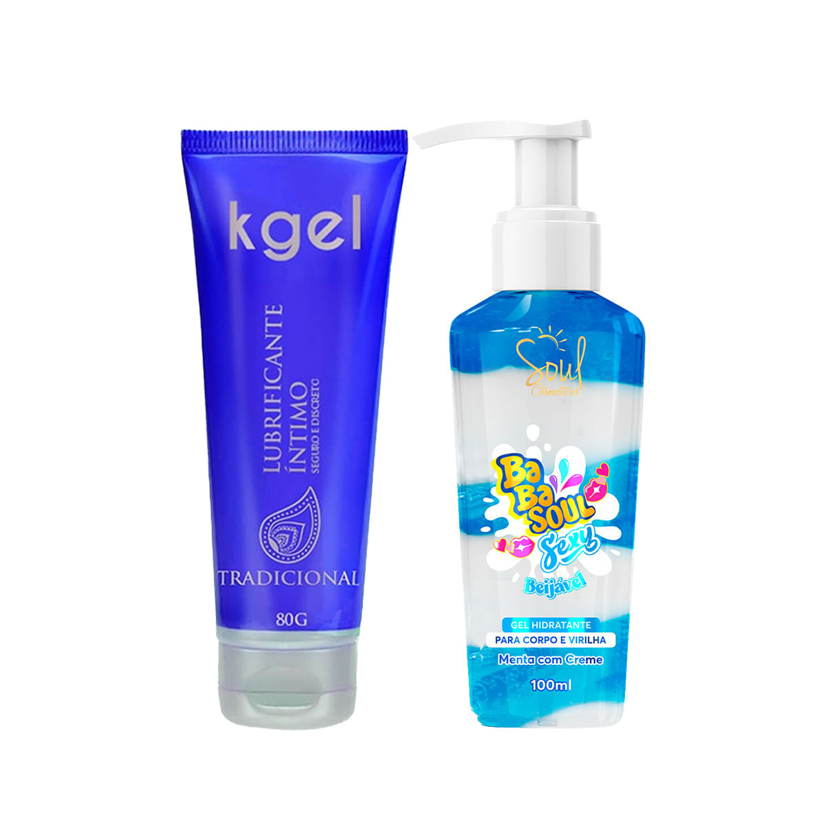 Duplinha com Babasoul Sexy Gel Beijável e Kgel Lubrificante Íntimo Tradicional