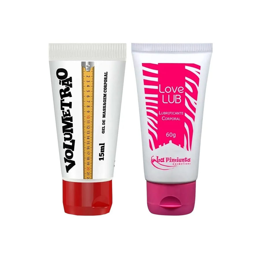 Duplinha com Gel Volumetrão e Lubrificante  Love Lub