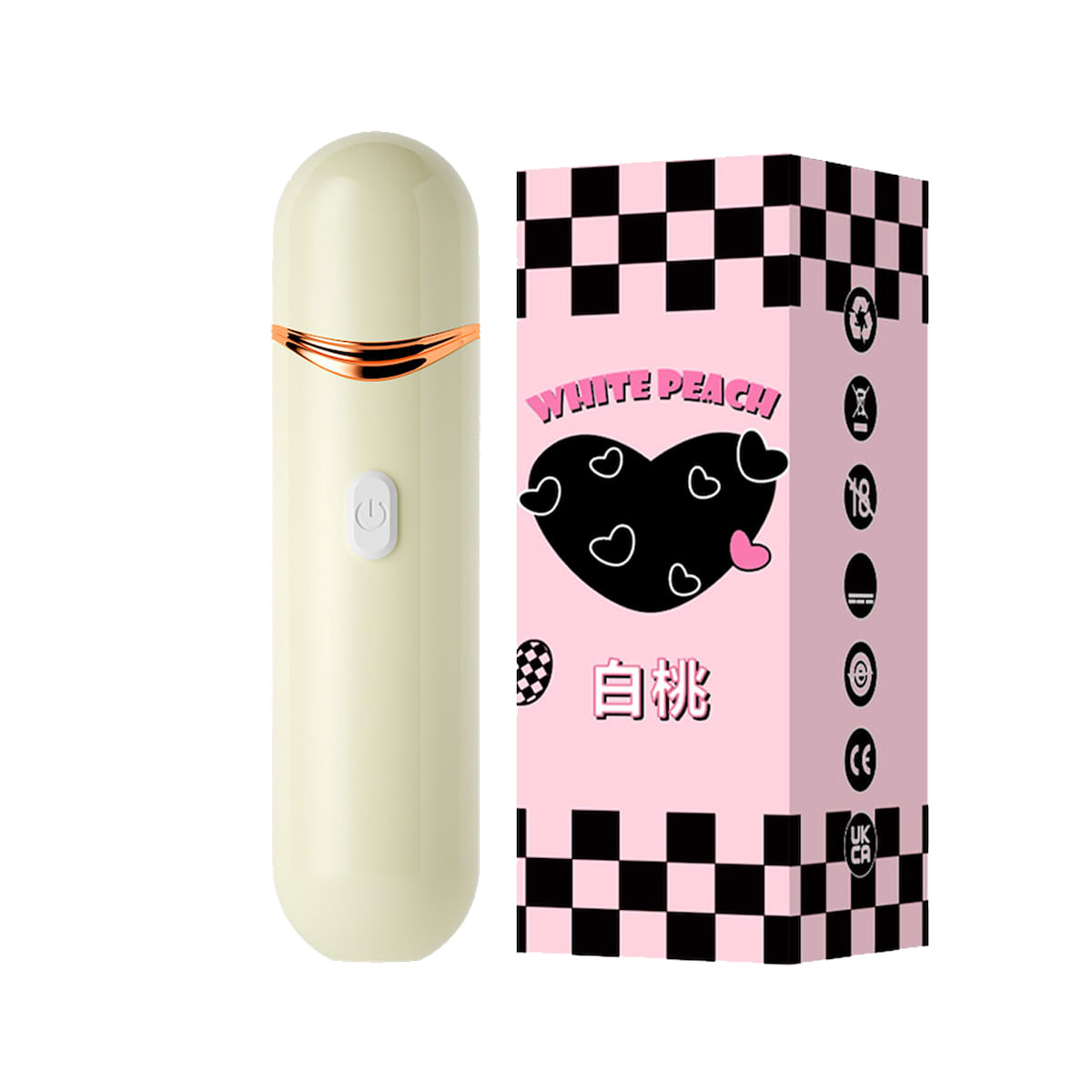Estimulador de Clitóris White Peach Recarregável com 10 Modos de Pulsação Vip Mix