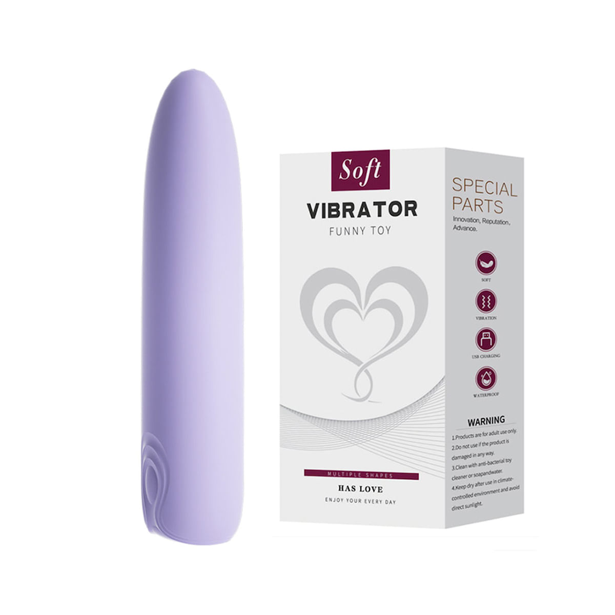 Mini Vibrador Recarregável para Ponto G Maleável com 10 Modos de Vibração Vip Mix