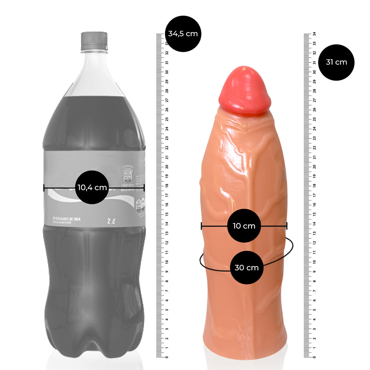 Zeus Prótese Flexível Gigante com Ventosa e Escroto 31 x 10 cm Adão e Eva