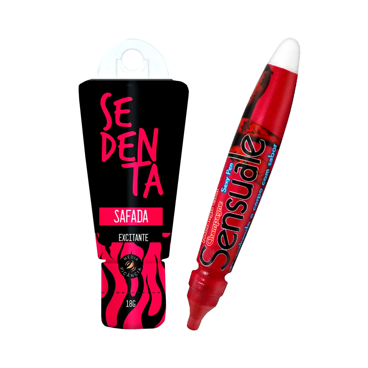 Duplinha com Caneta Sensuale Sexy Pen e Sedenta Safada Excitante com Picância Média