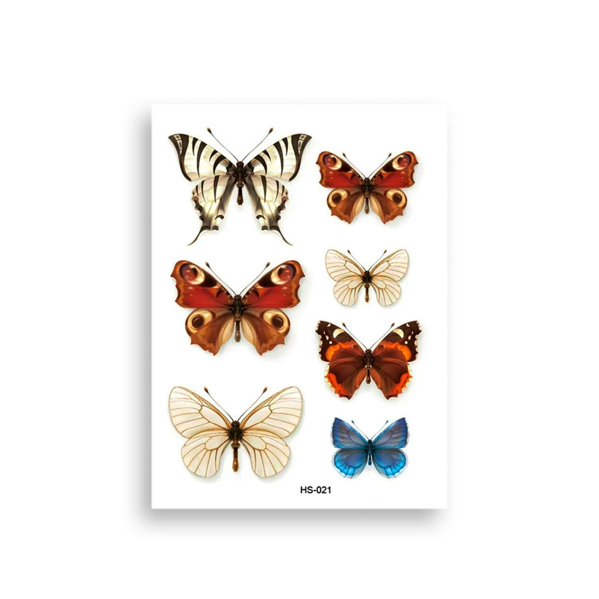 Cartela de Tatuagem Adesiva Temporária Borboletas Luvi
