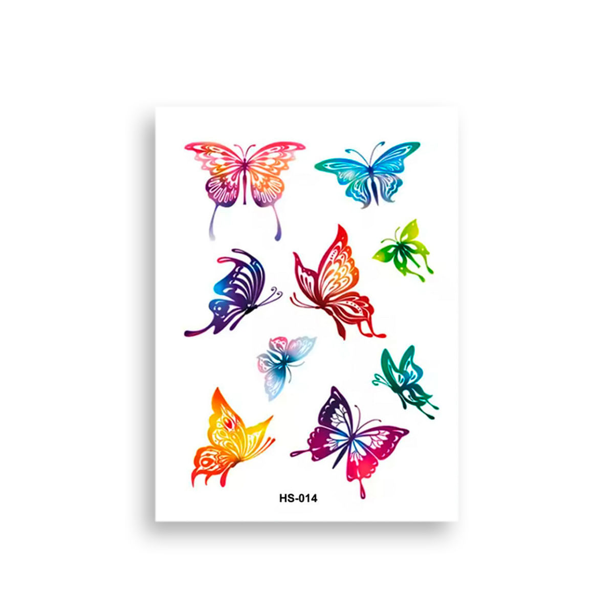 Cartela de Tatuagem Adesiva Temporária Borboletas Artisticas Luvi