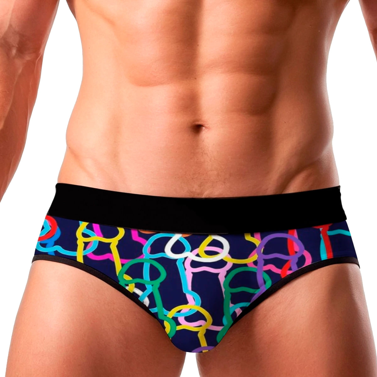 Cueca Jockstrap Rangel em Formato de Pênis Orgulho LGBT+ Pimenta Sexy