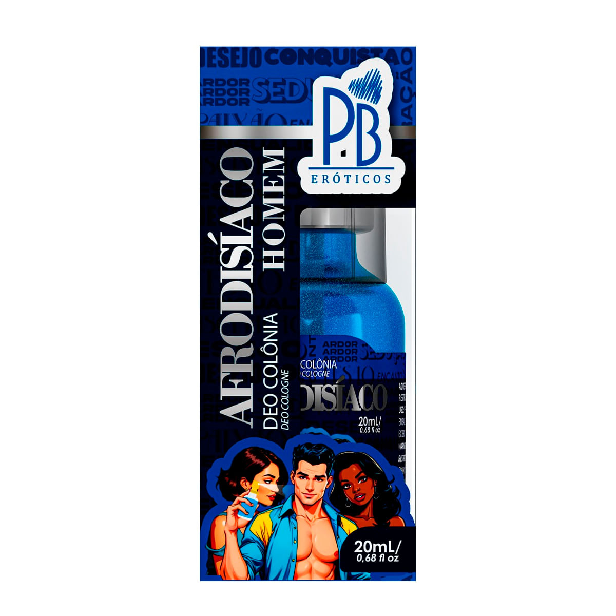 Deo Colônia Afrodisíaco Masculino 20ml Linha PB Eróticos La Pimienta