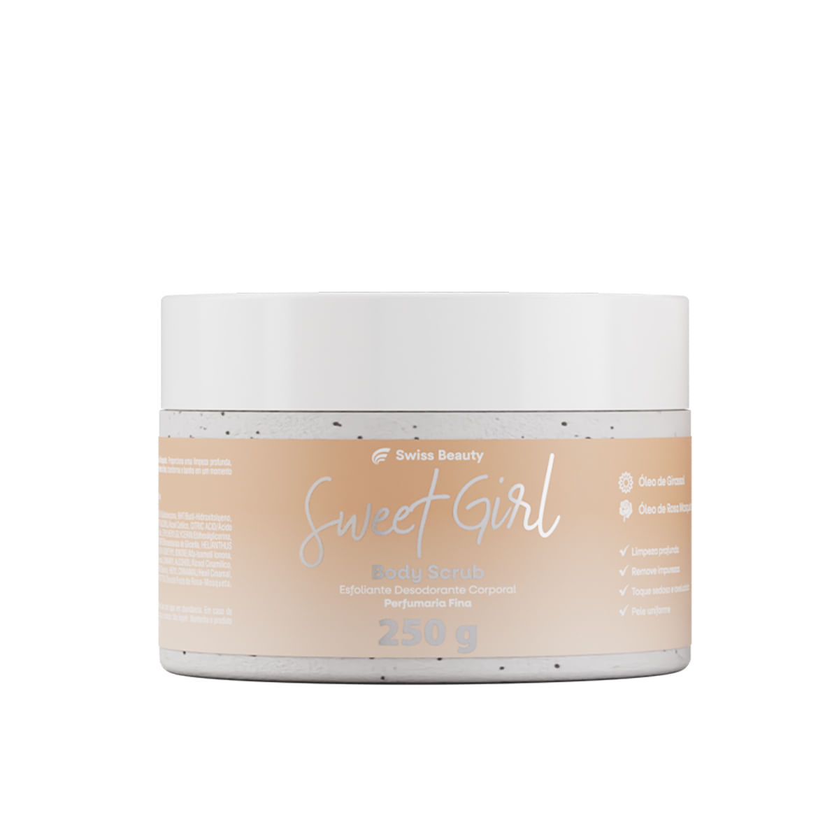 Esfoliante Corporal Sweet Girl Swiss Beauty com Óleo de Rosa Mosqueta 250g Belkit
