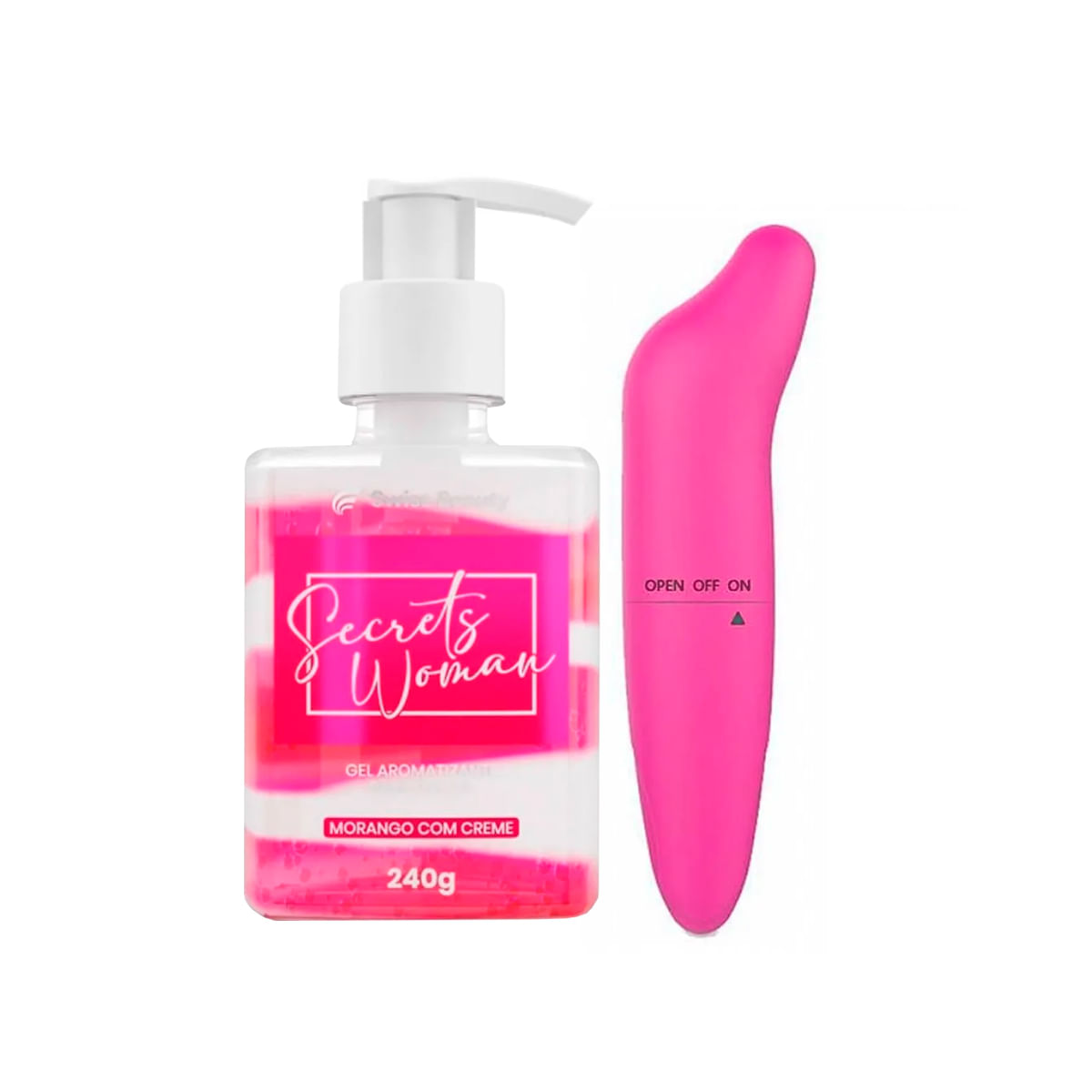 Kit 2 Itens Gel Aromatizante Secrets Woman 240g e Massageador Golfinho Belkit Kit 2 Itens Gel Aromatizante Secrets Woman 240g e Massageador Golfinho Belkit