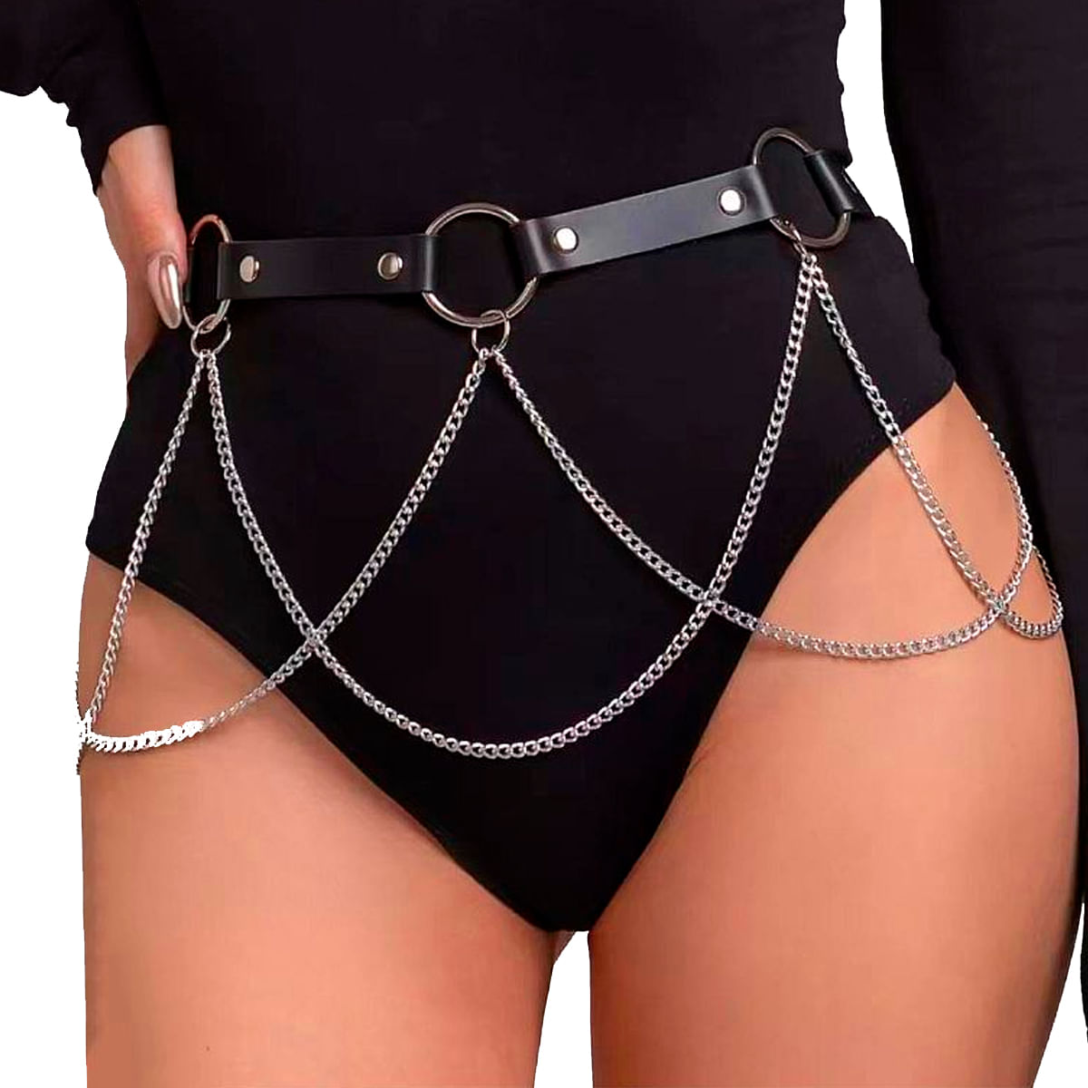 Cinto Harness com Correntes em Ilhós Sexy Import