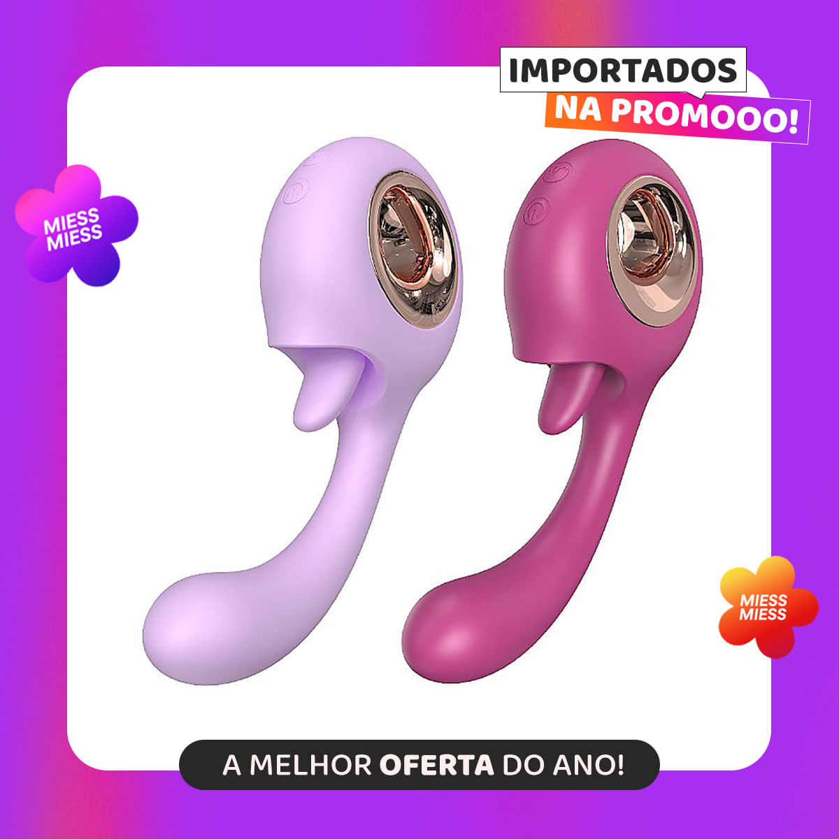 S-Hande Woo Vibrador de Ponto G com Língua Estimuladora e 10 Modos de Vibração Sexy Import
