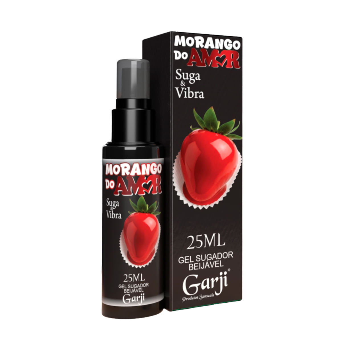 Morango do Amor Gel Sugador Beijável que Vibra 25ml Garji Morango do Amor Gel Sugador Beijável que Vibra 25ml Garji