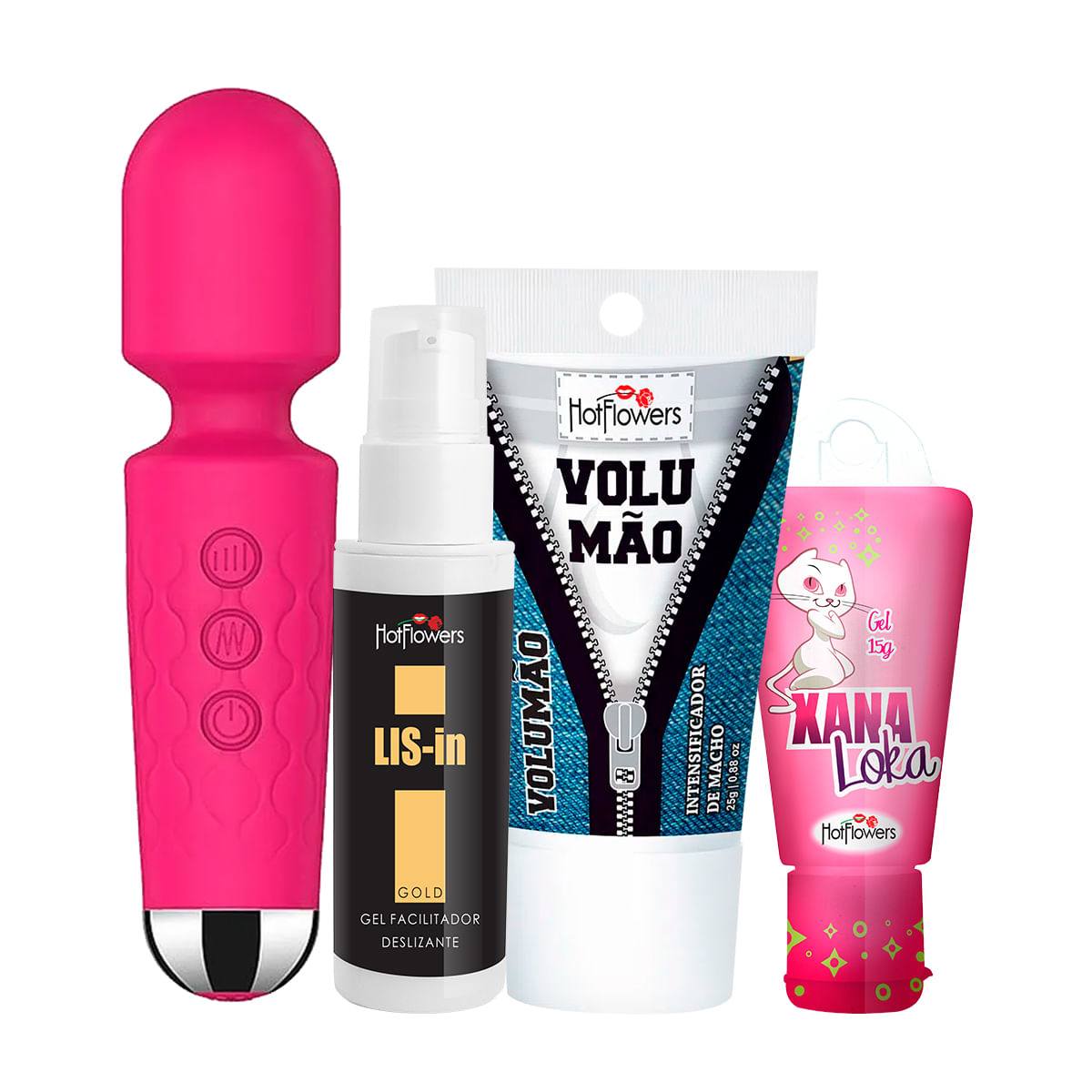 Combão com Varinha Mágica LIS-In Dessensibilizante Anal Excitante Volumão e Xana Loka Gel Excitante