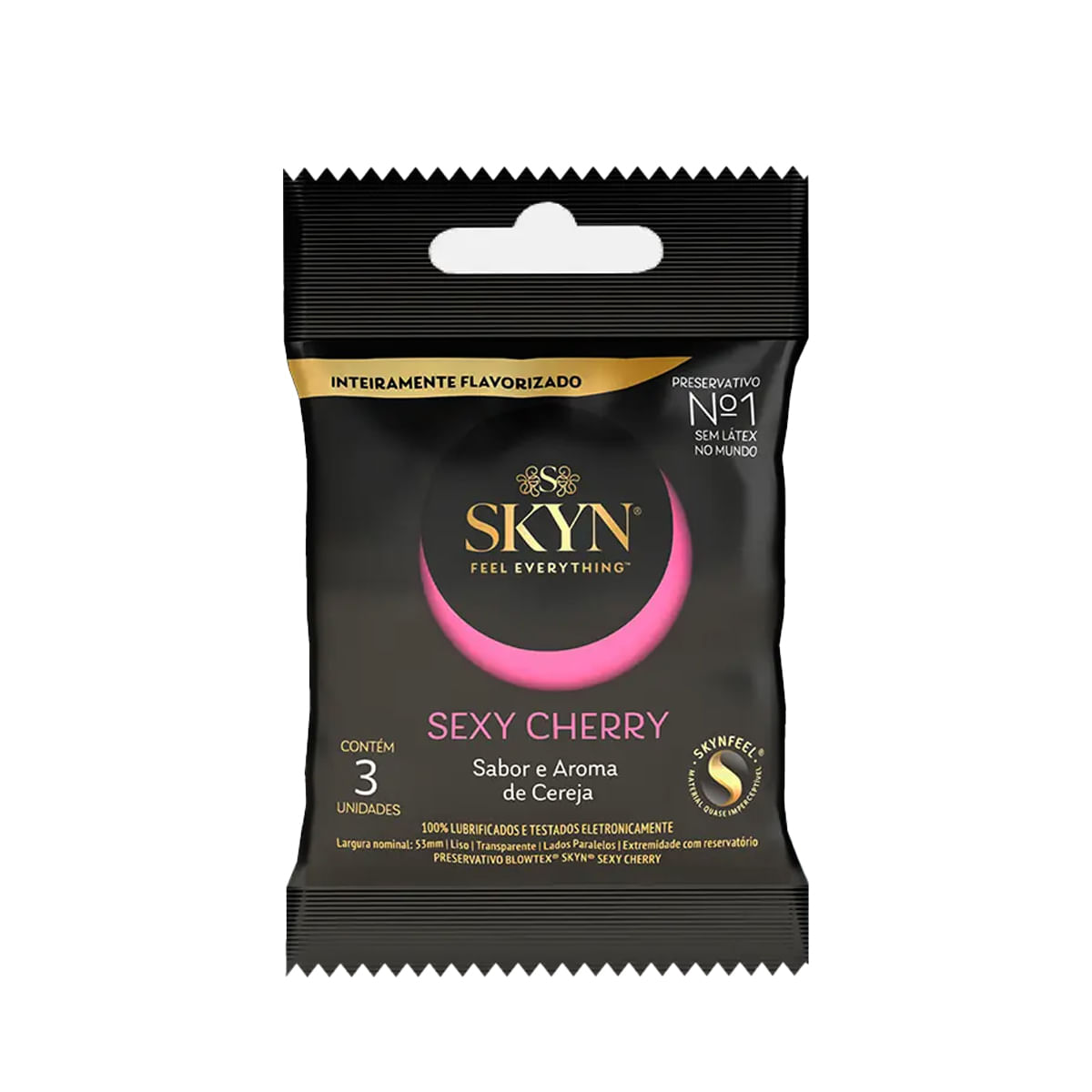 Preservativos Skyn Sexy Cherry Sabor e Aroma de Cereja com 3 unidades Blowtex